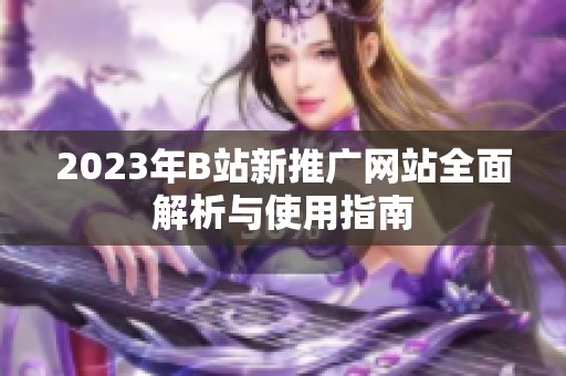 2023年B站新推广网站全面解析与使用指南