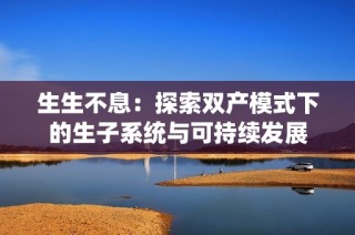 生生不息：探索双产模式下的生子系统与可持续发展