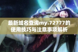 最新域名查询my.72777的使用技巧与注意事项解析