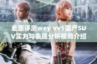 全面评测wey vv5国产SUV实力与表现分析视频介绍