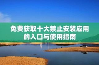 免费获取十大禁止安装应用的入口与使用指南