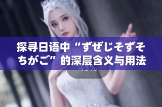 探寻日语中“ずぜじそずそちがご”的深层含义与用法