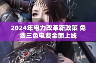 2024年电力改革新政策 免费三色电费全面上线