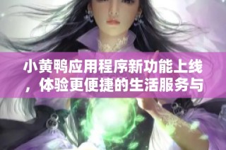 小黄鸭应用程序新功能上线，体验更便捷的生活服务与娱乐精彩