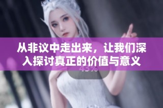 从非议中走出来，让我们深入探讨真正的价值与意义