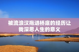 被流浪汉拖进桥底的经历让我深思人生的意义