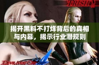 揭开黑料不打烊背后的真相与内幕，揭示行业潜规则