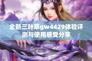 全新三叶草gw4429体验评测与使用感受分享