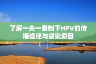 了解一夫一妻制下HPV的传播途径与感染原因