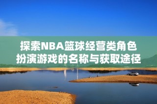探索NBA篮球经营类角色扮演游戏的名称与获取途径