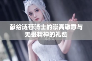献给涟苍骑士的崇高敬意与无畏精神的礼赞