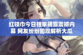 红领巾今日独家揭露震撼内幕 网友纷纷围观解析大瓜真相