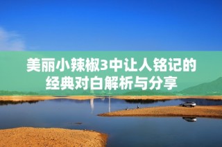 美丽小辣椒3中让人铭记的经典对白解析与分享