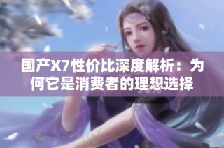 国产X7性价比深度解析：为何它是消费者的理想选择