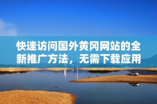 快速访问国外黄冈网站的全新推广方法，无需下载应用
