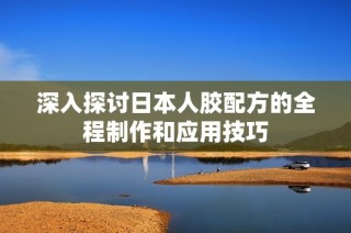深入探讨日本人胶配方的全程制作和应用技巧