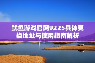 鱿鱼游戏官网9225具体更换地址与使用指南解析