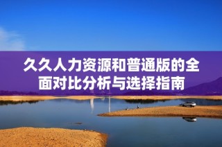 久久人力资源和普通版的全面对比分析与选择指南