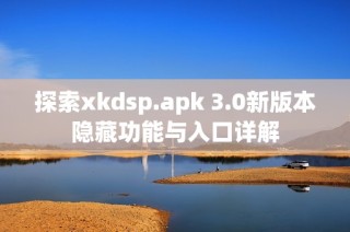 探索xkdsp.apk 3.0新版本隐藏功能与入口详解