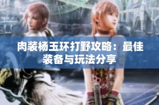肉装杨玉环打野攻略：最佳装备与玩法分享