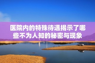 医院内的特殊待遇揭示了哪些不为人知的秘密与现象
