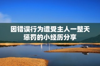 因错误行为遭受主人一整天惩罚的小经历分享