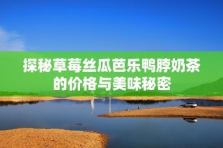 探秘草莓丝瓜芭乐鸭脖奶茶的价格与美味秘密