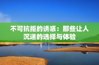 不可抗拒的诱惑：那些让人沉迷的选择与体验