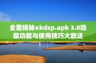 全面揭秘xkdsp.apk 3.0隐藏功能与使用技巧大放送
