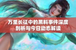 万里长征中的黑料事件深度剖析与今日动态解读