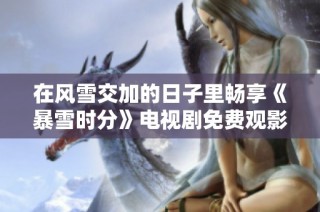 在风雪交加的日子里畅享《暴雪时分》电视剧免费观影体验
