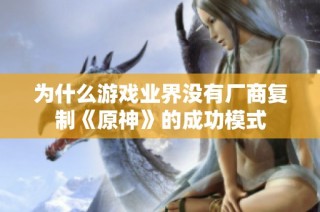 为什么游戏业界没有厂商复制《原神》的成功模式