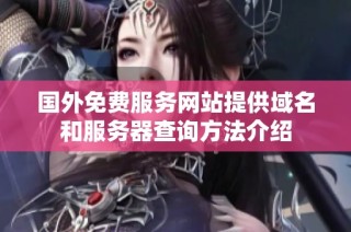 国外免费服务网站提供域名和服务器查询方法介绍