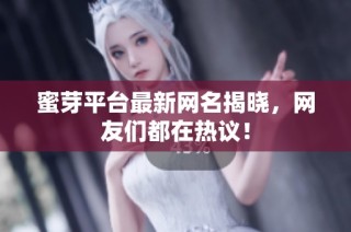 蜜芽平台最新网名揭晓，网友们都在热议！