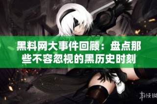 黑料网大事件回顾：盘点那些不容忽视的黑历史时刻