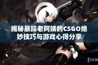 揭秘暴躁老阿姨的CSGO绝妙技巧与游戏心得分享