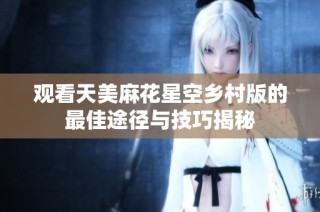 观看天美麻花星空乡村版的最佳途径与技巧揭秘