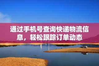 通过手机号查询快递物流信息，轻松跟踪订单动态