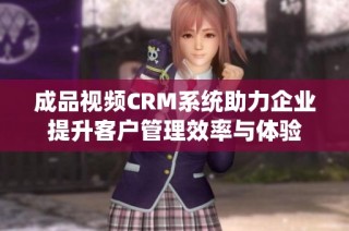 成品视频CRM系统助力企业提升客户管理效率与体验