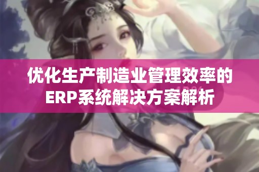 优化生产制造业管理效率的ERP系统解决方案解析