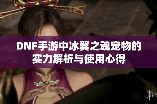DNF手游中冰翼之魂宠物的实力解析与使用心得