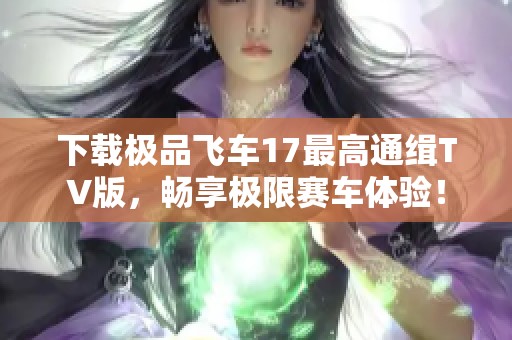 下载极品飞车17最高通缉TV版，畅享极限赛车体验！