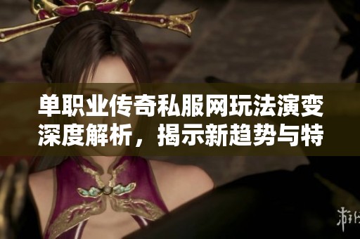 单职业传奇私服网玩法演变深度解析，揭示新趋势与特色
