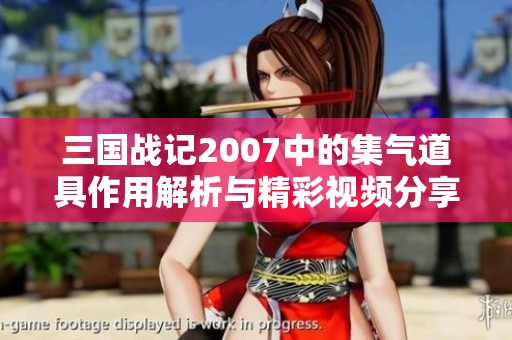 三国战记2007中的集气道具作用解析与精彩视频分享