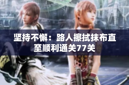 坚持不懈：路人擦拭抹布直至顺利通关77关
