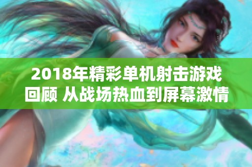 2018年精彩单机射击游戏回顾 从战场热血到屏幕激情体验