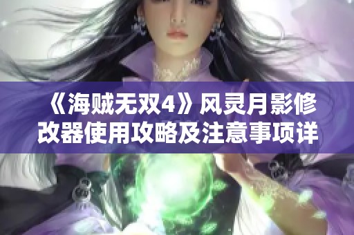 《海贼无双4》风灵月影修改器使用攻略及注意事项详解