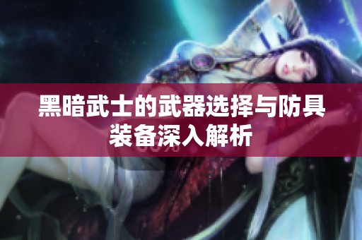 黑暗武士的武器选择与防具装备深入解析