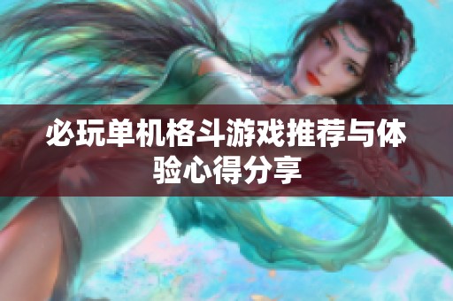 必玩单机格斗游戏推荐与体验心得分享