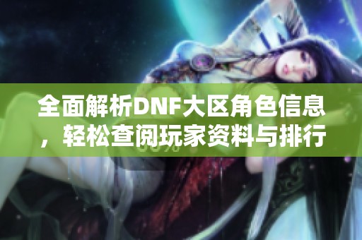全面解析DNF大区角色信息，轻松查阅玩家资料与排行